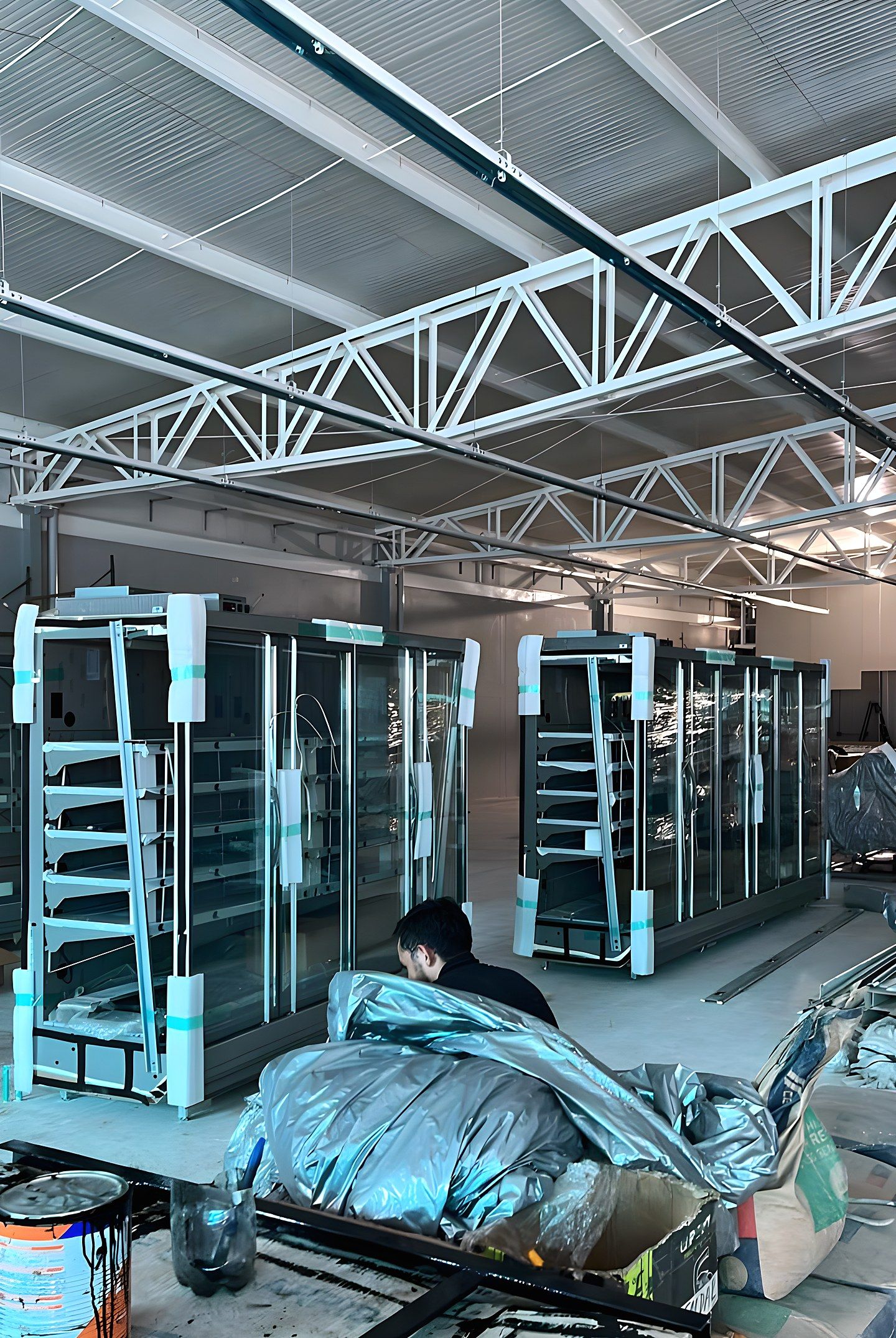 Exhibidores refrigerados en montaje