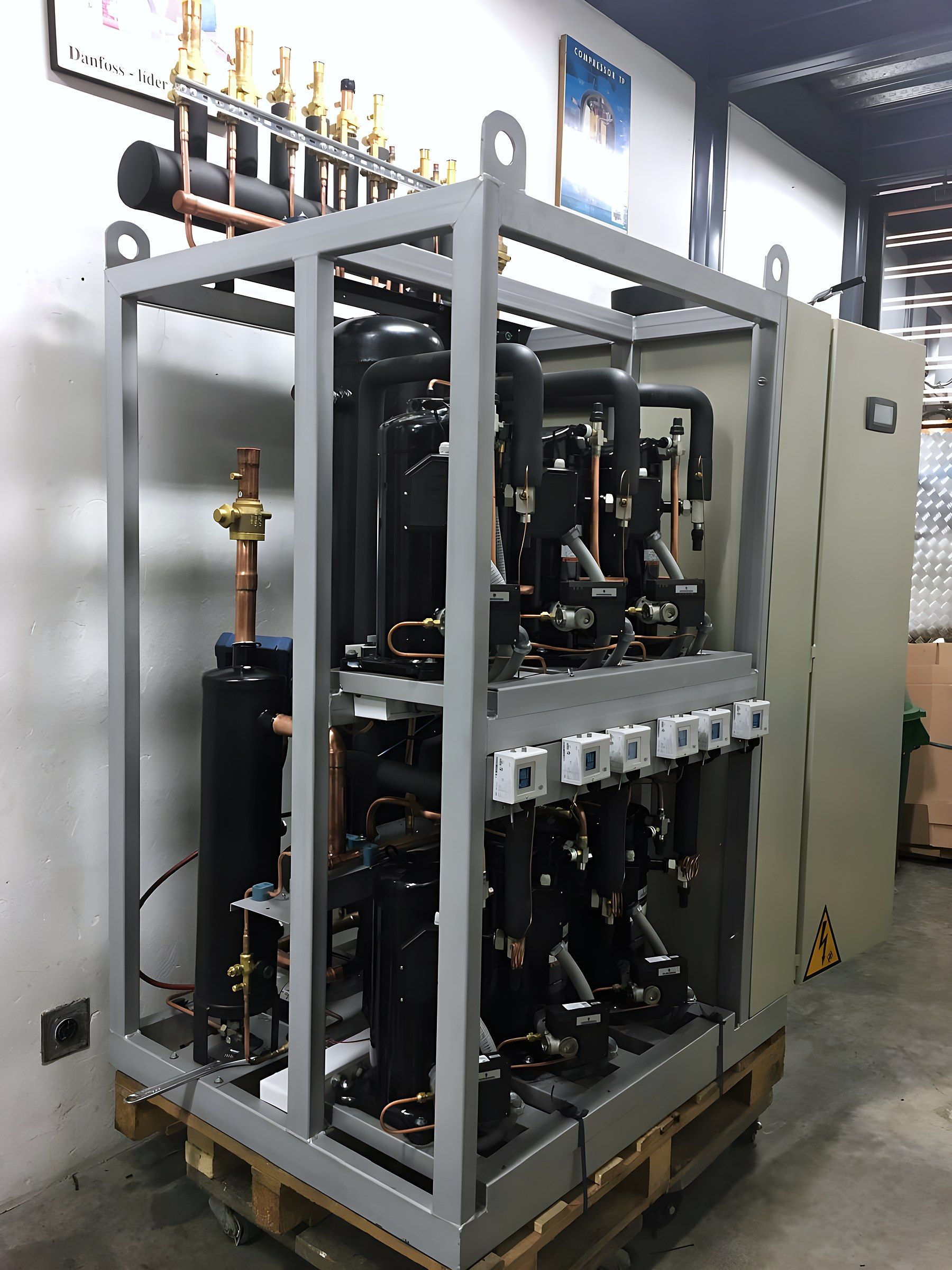 Rack de compresores en dos niveles