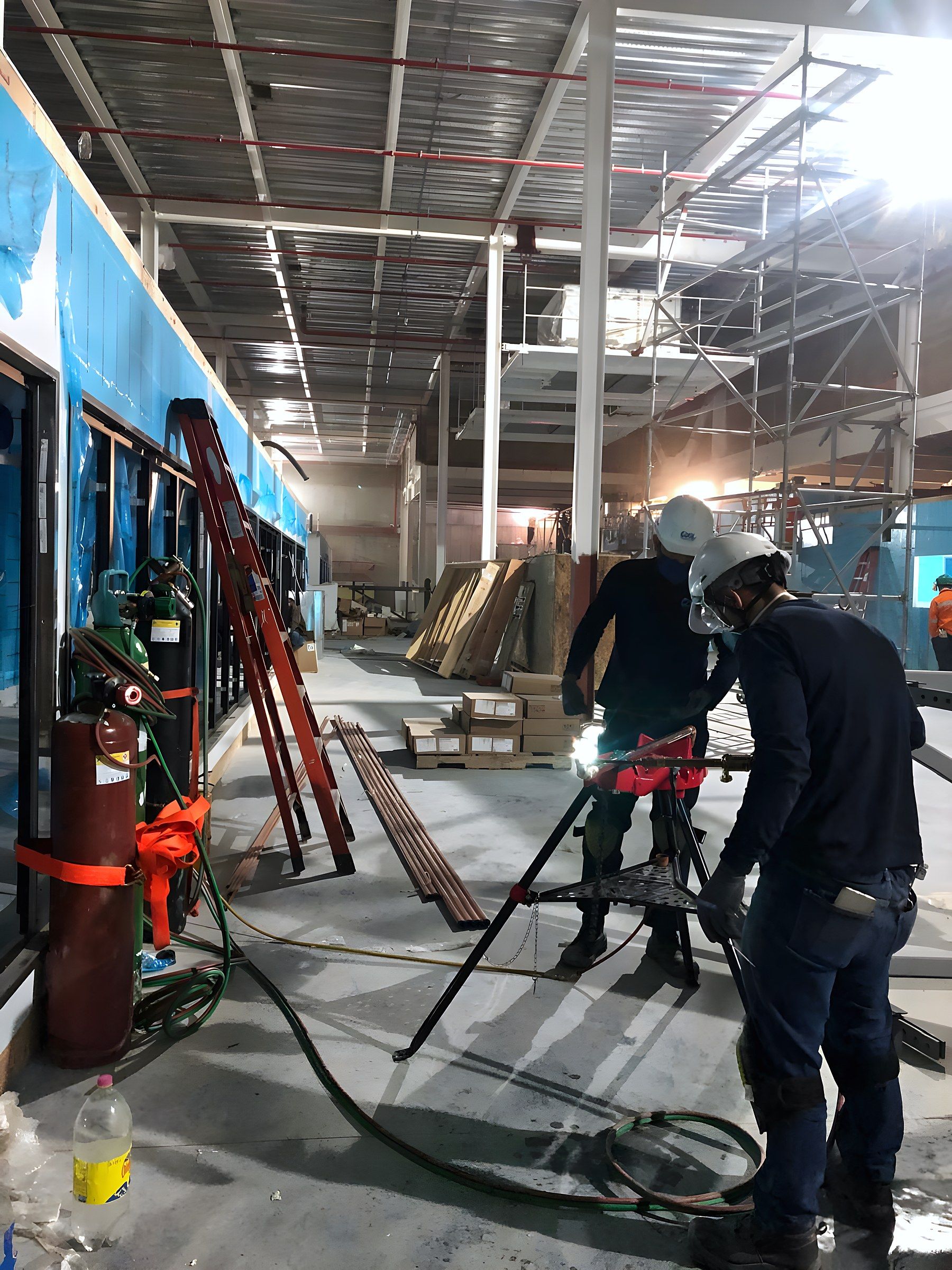 Trabajo de tubería en obra